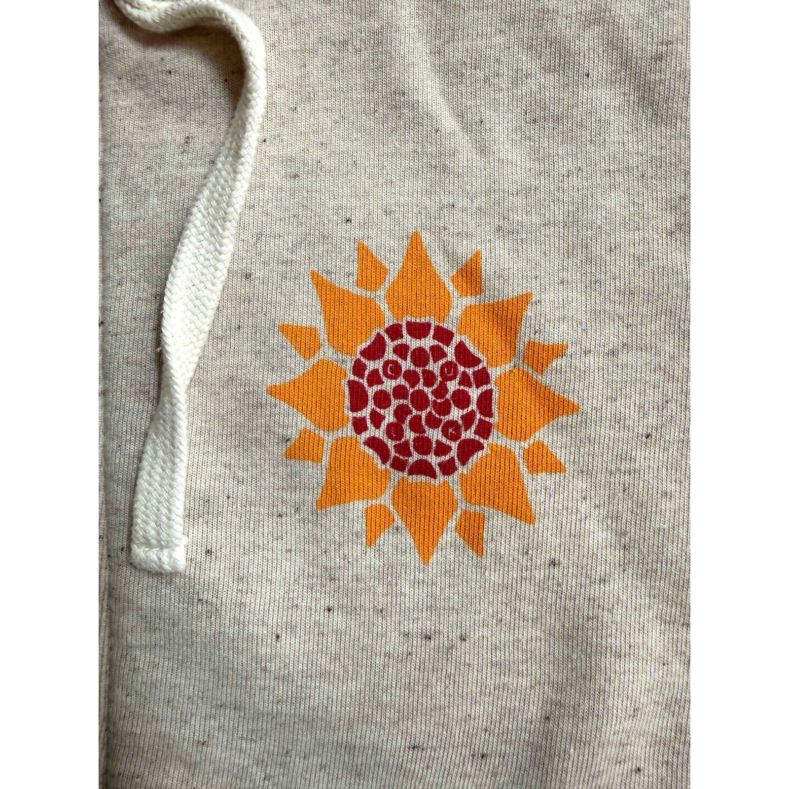 Culk Sunflower Full Zip-Up Hoodie Heathered Tri-Cream, Medium, Mens, Unisex — image 3 of 4
